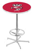 L216 - 42"" Chrome Wisconsin ""Badger"" Pub Table