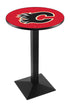 L217 - 36"" Black Wrinkle Calgary Flames Modern Pub Table