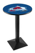 L217 - 36"" Black Wrinkle Colorado Avalanche Pub Table