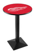 L217 - 36"" Black Wrinkle Detroit Red Wings Pub Table