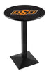 L217 - 36"" Black Wrinkle Oklahoma State Pub Table