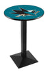 Holland Bar Stool Co. Sports Team L217 - 36"" Black Wrinkle San Jose Sharks Pub Table