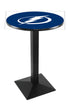 Holland Bar Stool Co. Sports Team L217 - 42"" Black Wrinkle Tampa Bay Lightning Pub Table