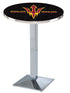 Holland Bar Stool L217 - 36"" Chrome Arizona State Pub Table with Pitchfork Logo