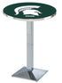 L217 - 36"" Chrome Michigan State Pub Table