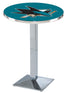 Holland Bar Stool Co. Sports Team L217 - 36"" Chrome San Jose Sharks Pub Table