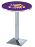 L217 - 42"" Chrome Louisiana State Pub Table