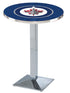 Holland Bar Stool Co. Sports Team L217 - 42"" Chrome Winnipeg Jets Pub Table