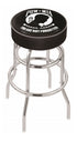 25"" L7C1 - 4"" POW/MIA Cushion Seat with Double-Ring Chrome Base Swivel Bar Stool