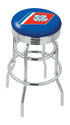 25"" L7C3C - Chrome Double Ring U.S. Coast Guard Swivel Bar Stool with 2.5"" Ribbed Accent Ring