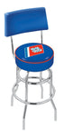 25"" L7C4 - Chrome Double Ring U.S. Coast Guard Swivel Bar Stool with a Back