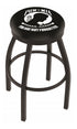 25"" L8B2B - Black Wrinkle POW/MIA Swivel Bar Stool with Accent Ring