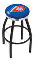 25"" L8B2C - Black Wrinkle U.S. Coast Guard Swivel Bar Stool with Chrome Accent Ring