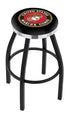 25"" L8B2C - Black Wrinkle U.S. Marines Swivel Bar Stool with Chrome Accent Ring