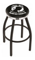 25"" L8B2C - Black Wrinkle POW/MIA Swivel Bar Stool with Chrome Accent Ring