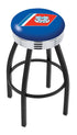 25"" L8B3C - Black Wrinkle U.S. Coast Guard Swivel Bar Stool with Chrome 2.5"" Ribbed Accent Ring