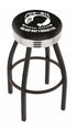 25"" L8B3C - Black Wrinkle POW/MIA Swivel Bar Stool with Chrome 2.5"" Ribbed Accent Ring