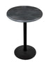 30"" OD214 Black Table with 30"" Diameter Indoor/Outdoor Black Steel Top