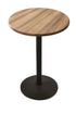 30"" OD214 Black Table with 30"" Diameter Indoor/Outdoor Natural Top