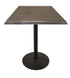 30"" OD214 Black Table with 30"" x 30"" Square Indoor/Outdoor Charcoal Top