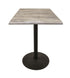 30"" OD214 Black Table with 30"" x 30"" Square Indoor/Outdoor Greystone Top