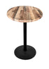 36"" OD214 Black Table with 36"" Diameter Indoor/Outdoor Rustic Top