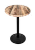 42"" OD214 Black Table with 36"" Diameter Indoor/Outdoor Rustic Top