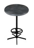 42"" OD216 Black Table with 30"" Diameter Indoor/Outdoor Black Steel Top