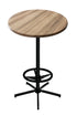 42"" OD216 Black Table with 30"" Diameter Indoor/Outdoor Natural Top