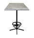 42"" OD216 Black Table with 30"" x 30"" Square Indoor/Outdoor Greystone Top