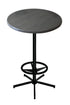 42"" OD216 Black Table with 36"" Diameter Indoor/Outdoor Charcoal Top