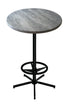 42"" OD216 Black Table with 36"" Diameter Indoor/Outdoor Greystone Top