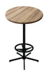 42"" OD216 Black Table with 36"" Diameter Indoor/Outdoor Natural Top