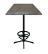 42"" OD216 Black Table with 36"" x 36"" Square Indoor/Outdoor Charcoal Top