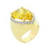 Yellow Pear Cubic Zirconia Cocktail Ring Size 6