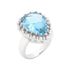 Solitaire Blue Topaz Cocktail Ring Size 6