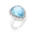 Solitaire Blue Topaz Cocktail Ring Size 8