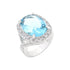 Oval Blue Topaz Cocktail Ring Size 5