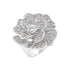 Large Flower Cubic Zirconia Cocktail Ring Size 7