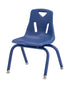 Offex 8""H School Kids Stack Chair with Powder Coated Legs Blue