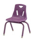 Offex 8""H School Kids Stack Chair with Powder Coated Legs Purple