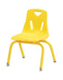 Berries School Kids Classroom Stacking Chair with Powder-Coated Legs 8"" Height Yellow