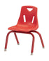 Offex 8""H School Kids Stack Chair with Powder Coated Legs Red