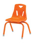 Offex 8""H School Kids Stack Chair with Powder Coated Legs Orange