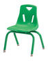 Offex 8""H School Kids Stack Chair with Powder Coated Legs Green