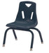 Offex 12""H School Kids Stack Chair with Powder Coated Legs Navy Set of 6