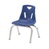 Offex 10""H School Kids Stack Chair with Chrome Plated Legs Blue