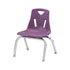 Offex 10""H School Kids Stack Chair with Chrome Plated Legs Purple