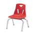 Offex 10""H School Kids Stack Chair with Chrome Plated Legs Red