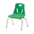 Offex 10""H School Kids Stack Chair with Chrome Plated Legs Green